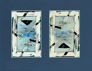 A palicsi tó szörnye 1986. + postai levelezőlapterve a szerző sajátkezű nyomdai utasításával