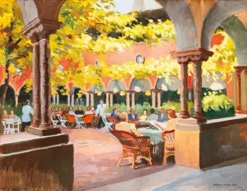 Fészek Művészklub kerthelyiség, 1947