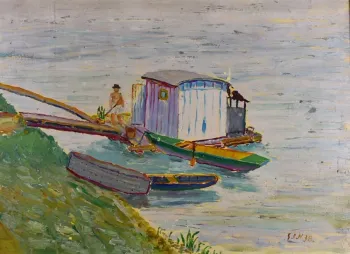 HALÁSZKUNYHÓ A FOLYÓN 1938