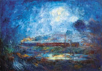 Vonat az éjszakában (Balatonlelle)